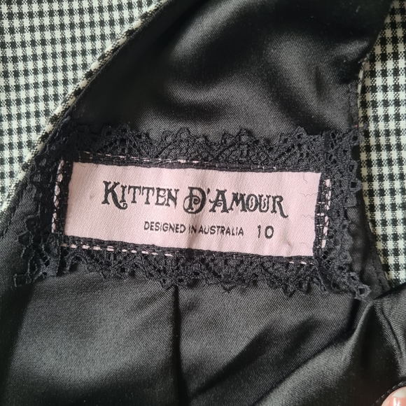Kitten D'Amour Women's Checkered Midi Pinup Dress Size 10 - Picture 3 of 10